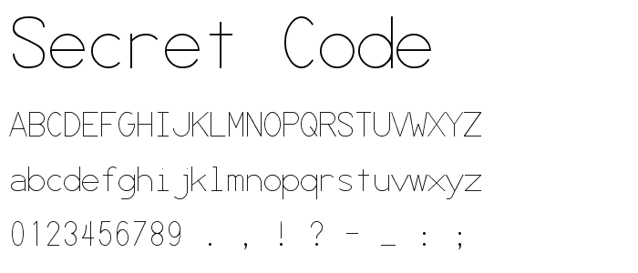 Secret Code font